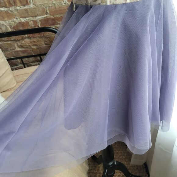 Night by Teeze Me Purple Tulle and Cream Sequin Formal Dress - Picture 3 of 9